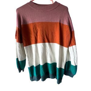 Roole sweater cozy warm women multicolor romantic chic long sleeve size S